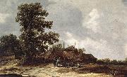 Jan van Goyen Farmyard with Haystack oil painting artist